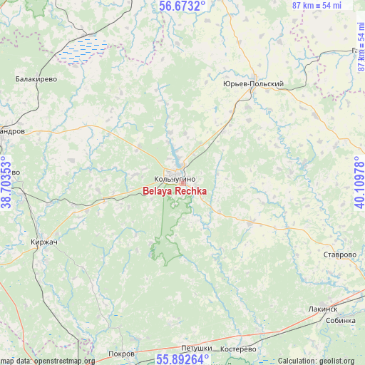 Belaya Rechka on map