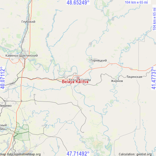 Belaya Kalitva on map