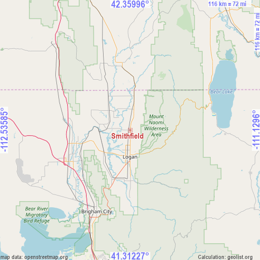 Smithfield on map