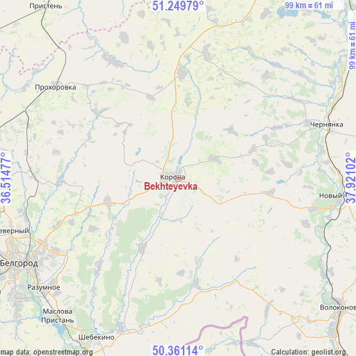 Bekhteyevka on map