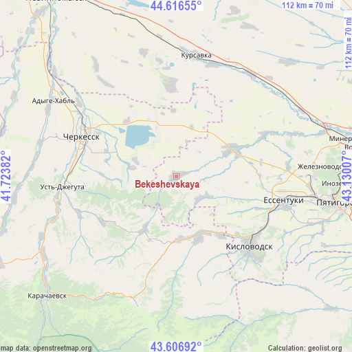 Bekeshevskaya on map
