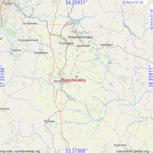 Begichevskiy on map