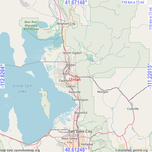 Uintah on map