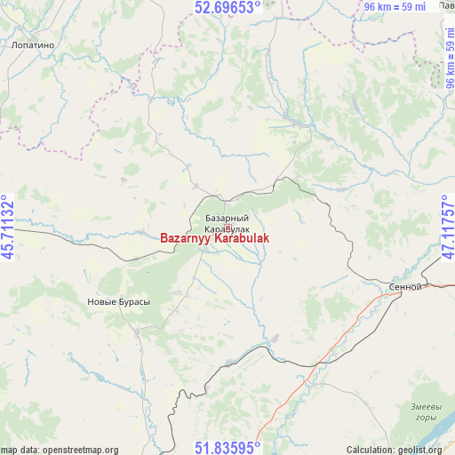 Bazarnyy Karabulak on map