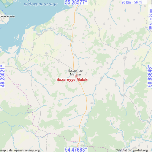 Bazarnyye Mataki on map