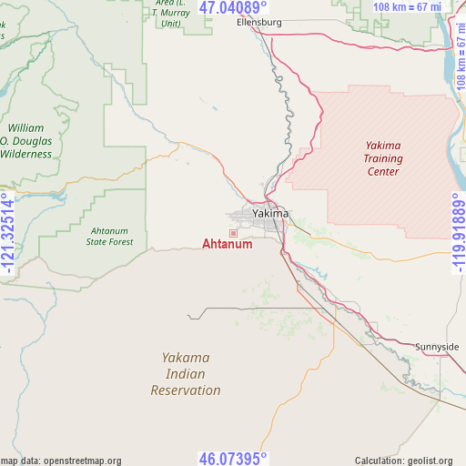 Ahtanum on map