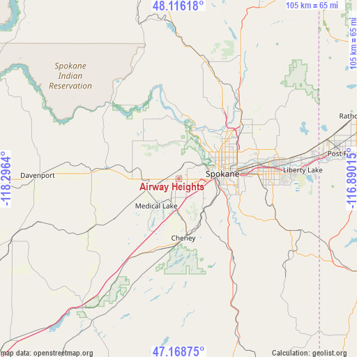 Airway Heights on map