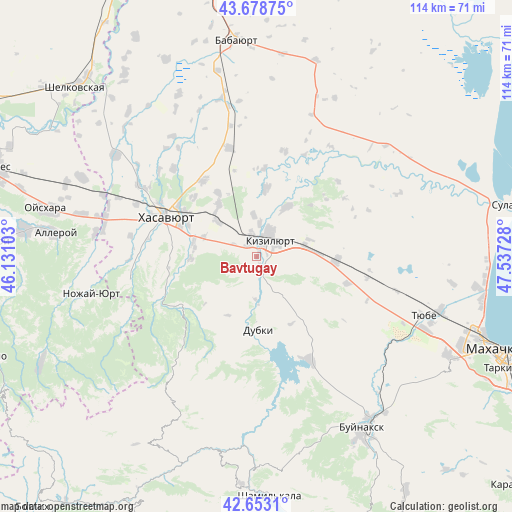 Bavtugay on map