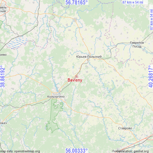 Bavleny on map