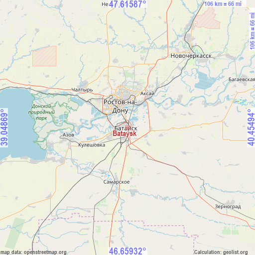 Bataysk on map