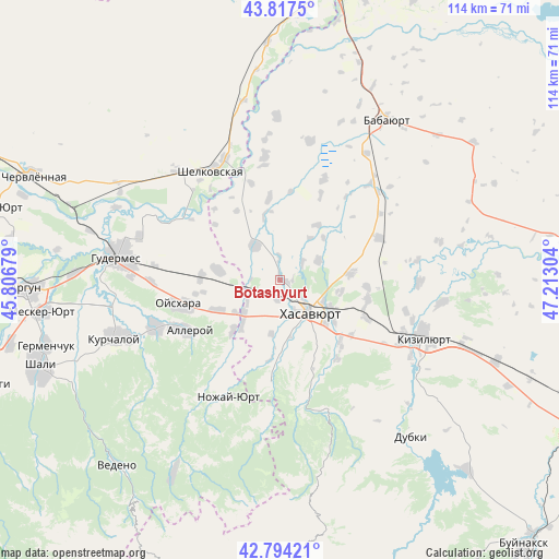 Botashyurt on map