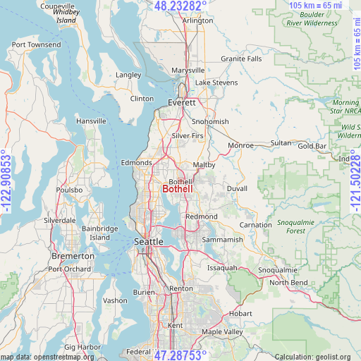 Bothell on map