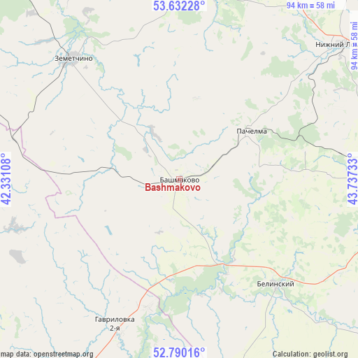 Bashmakovo on map