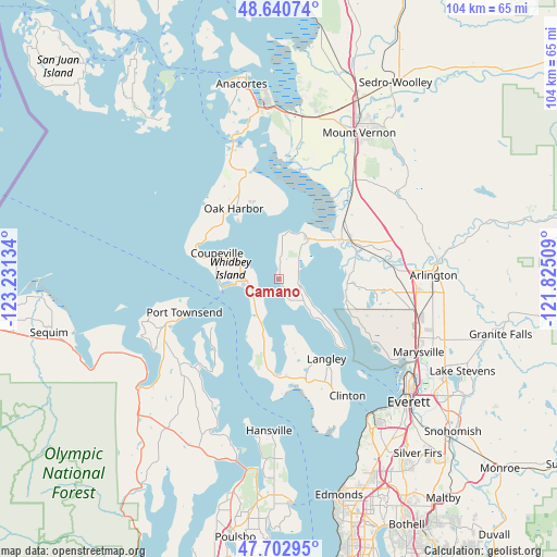 Camano on map