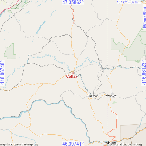 Colfax on map