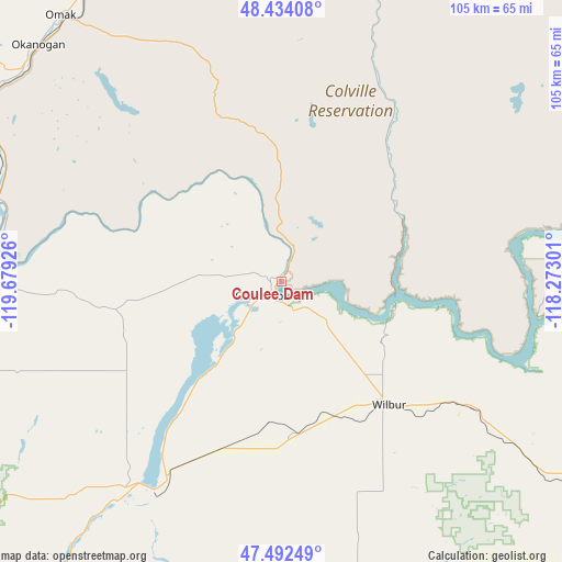 Coulee Dam on map