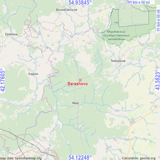 Barashevo on map