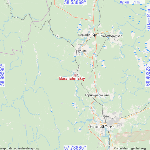 Baranchinskiy on map