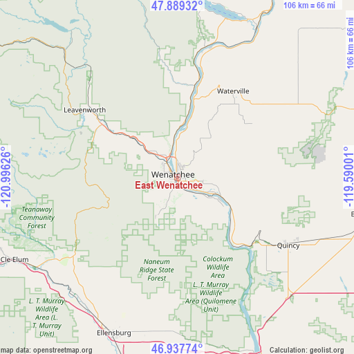 East Wenatchee on map