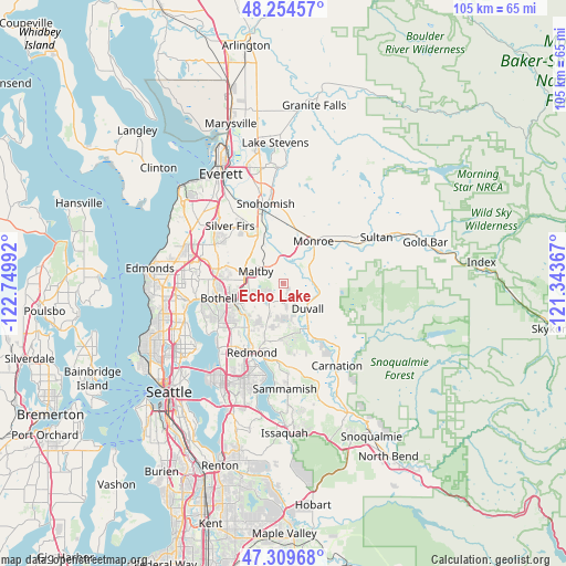 Echo Lake on map