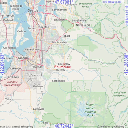 Enumclaw on map