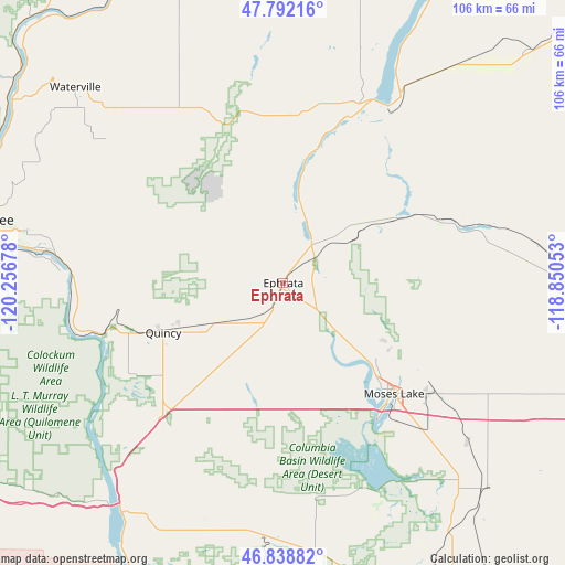 Ephrata on map