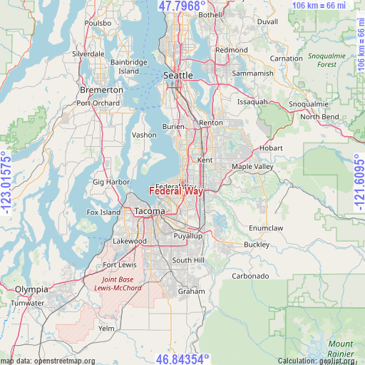 Federal Way on map