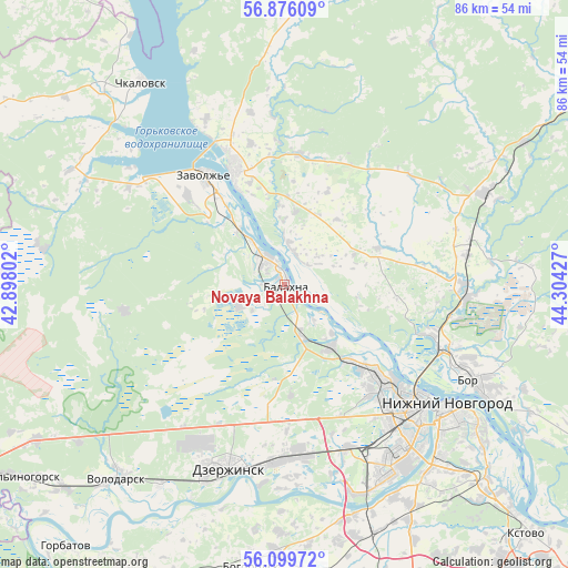 Novaya Balakhna on map