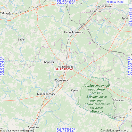 Balabanovo on map