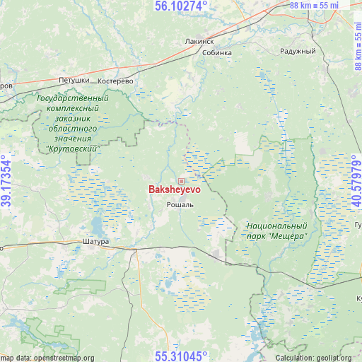 Baksheyevo on map