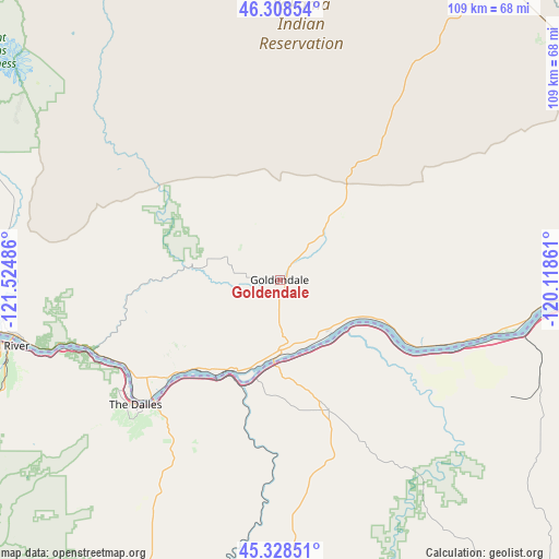 Goldendale on map