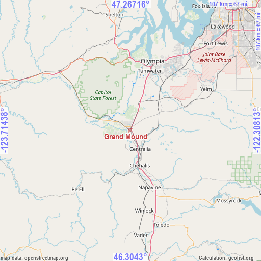 Grand Mound on map