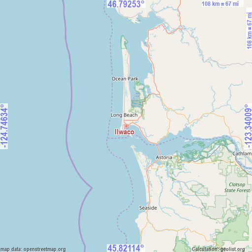 Ilwaco on map