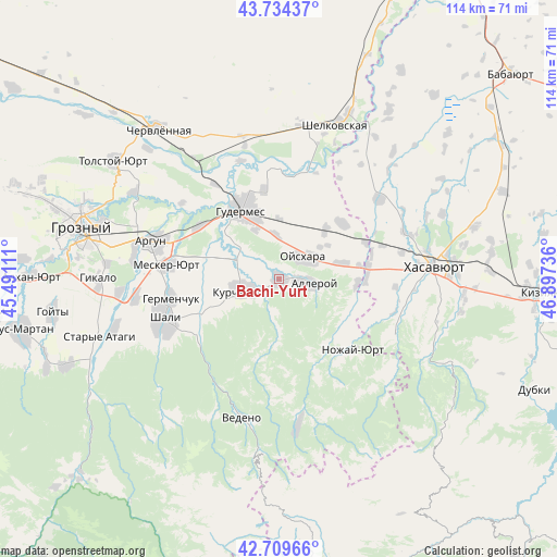 Bachi-Yurt on map