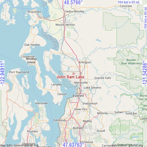 John Sam Lake on map