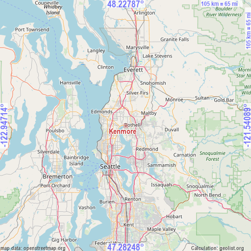 Kenmore on map