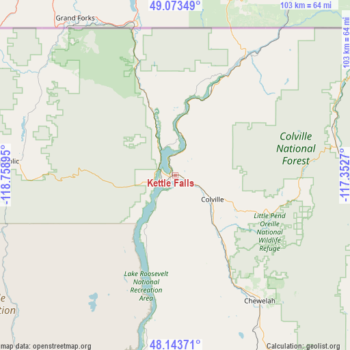 Kettle Falls on map