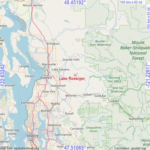 Lake Roesiger on map