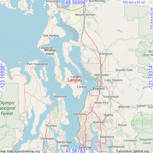 Langley on map
