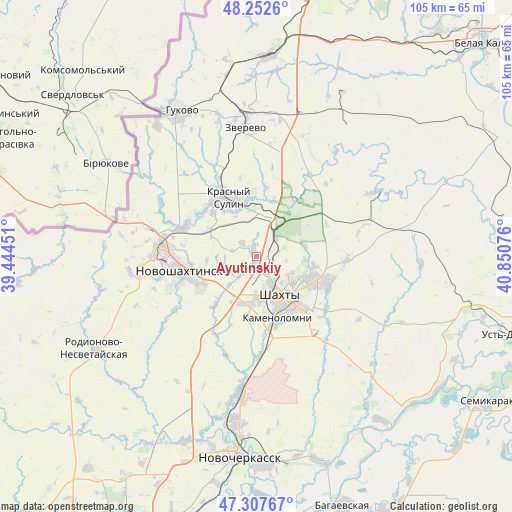 Ayutinskiy on map