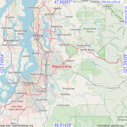 Maple Valley on map