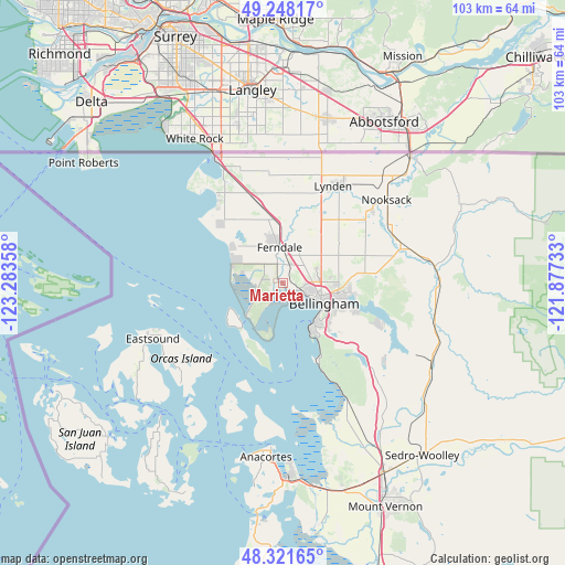 Marietta on map