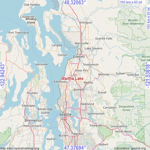 Martha Lake on map