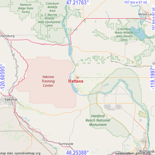 Mattawa on map