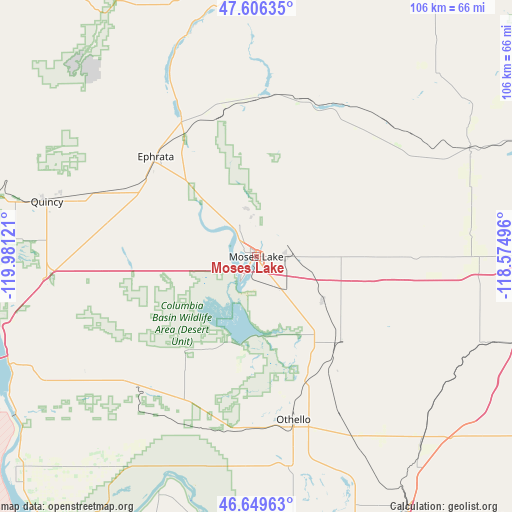 Moses Lake on map