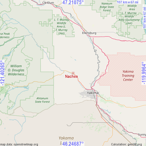 Naches on map