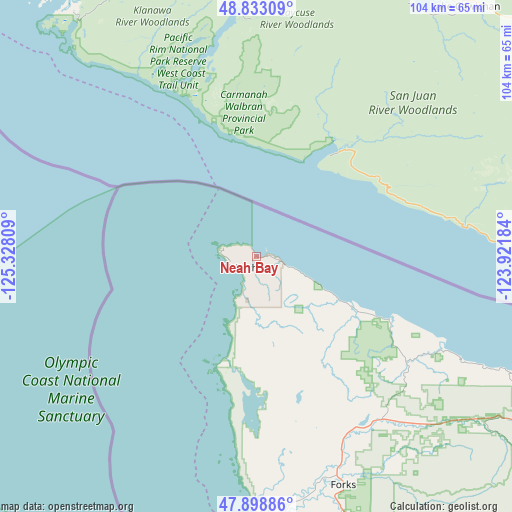 Neah Bay on map