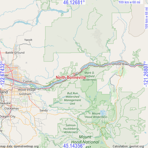 North Bonneville on map