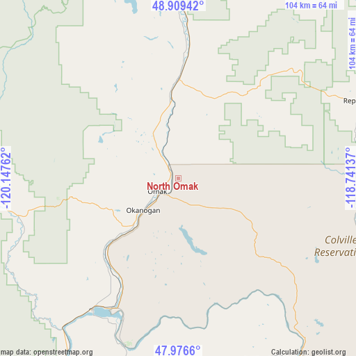 North Omak on map