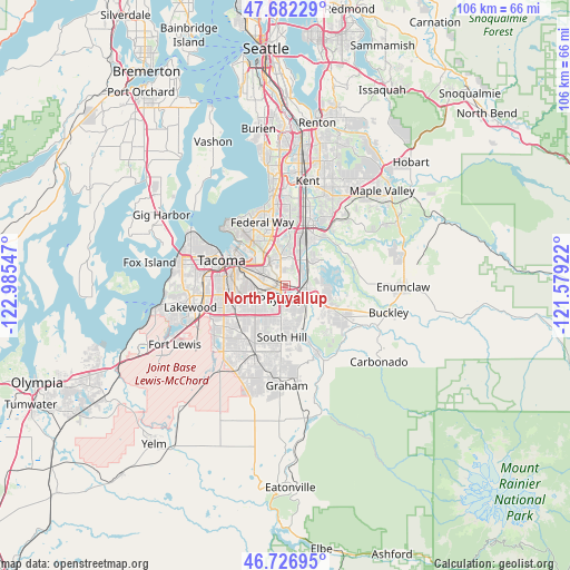 North Puyallup on map